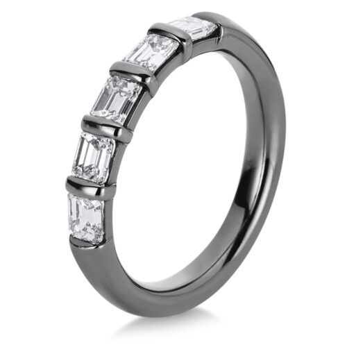 Ring 18 kt WG, schwarz rhodiniert