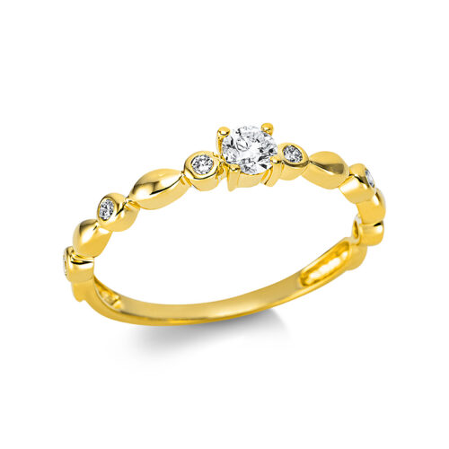 Ring Solitaire mit Besatz