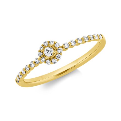Ring Solitaire mit Besatz