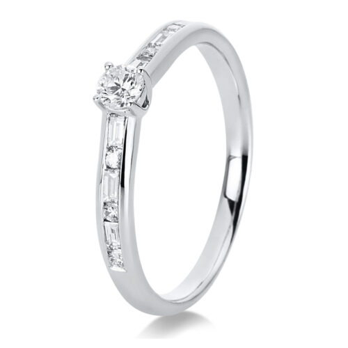 Ring Solitaire mit Besatz