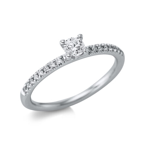 Ring Solitaire mit Besatz