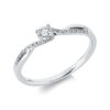 Material: weissgold – Ring Solitaire mit Besatz