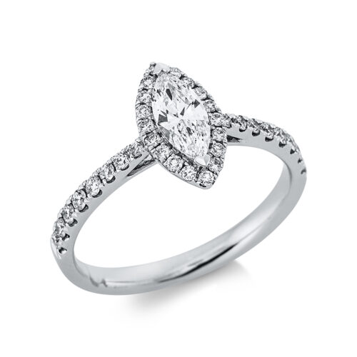 Ring Solitaire mit Besatz