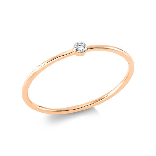 Ring Solitaire mit Besatz