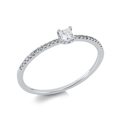 Ring Solitaire mit Besatz