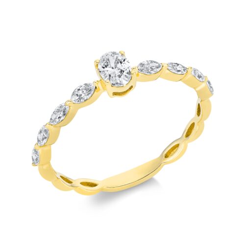 Ring Solitaire mit Besatz