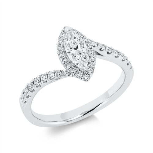 Ring Solitaire mit Besatz