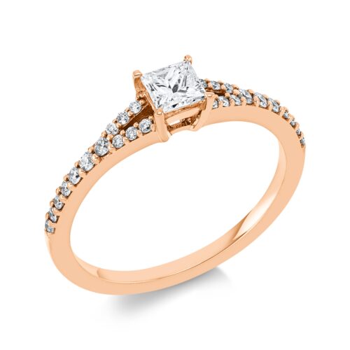 Ring Solitaire mit Besatz