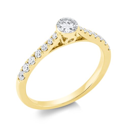 Ring Solitaire mit Besatz