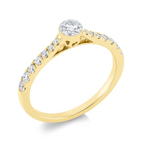 Ring Solitaire mit Besatz