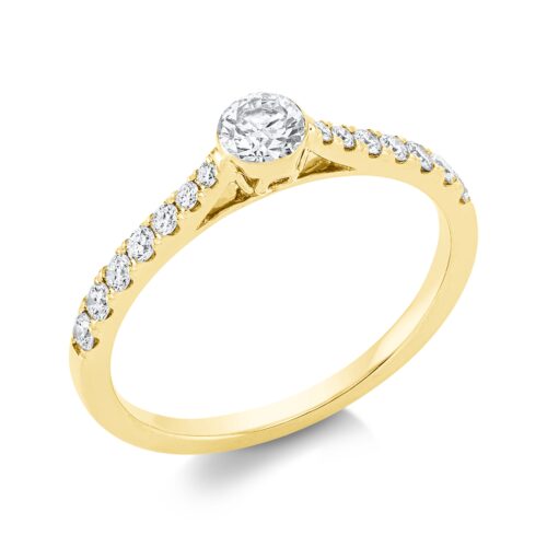 Ring Solitaire mit Besatz