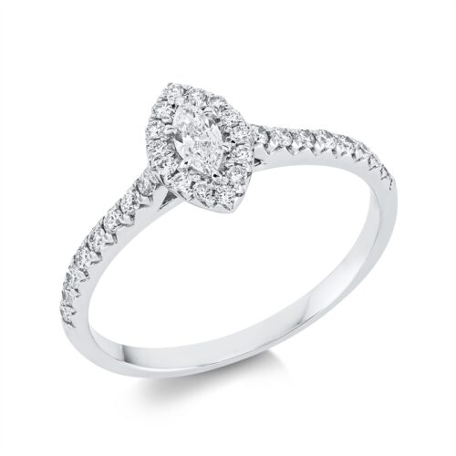 Ring Solitaire mit Besatz