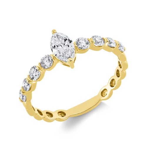 Ring Solitaire mit Besatz