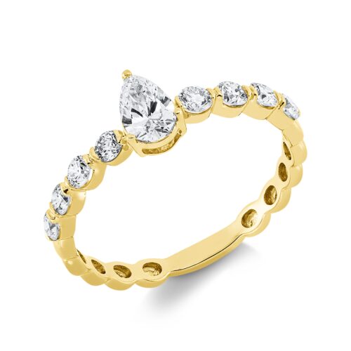 Ring Solitaire mit Besatz
