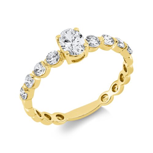 Ring Solitaire mit Besatz