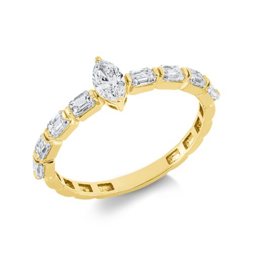 Ring Solitaire mit Besatz