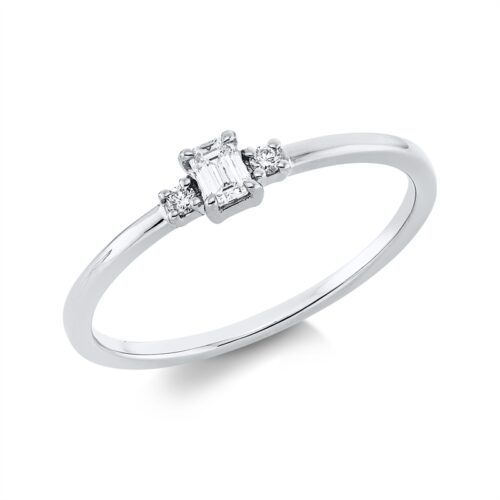 Ring Solitaire mit Besatz