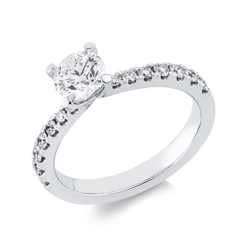 Ring Solitaire mit Besatz