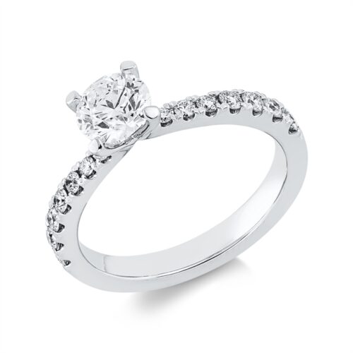 Ring Solitaire mit Besatz