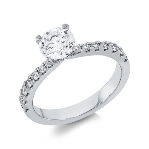 Ring Solitaire mit Besatz