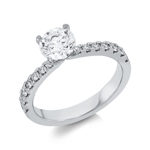 Ring Solitaire mit Besatz