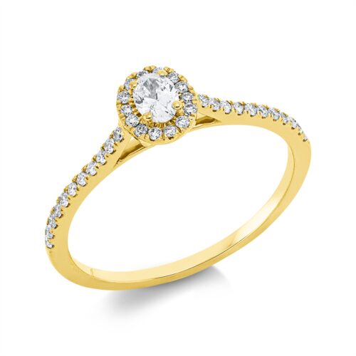 Ring Solitaire mit Besatz
