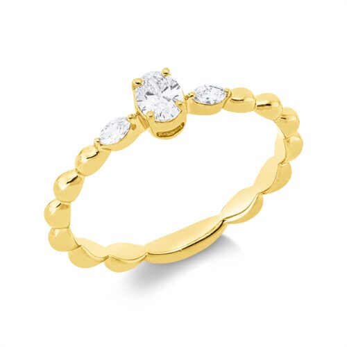Ring Solitaire mit Besatz