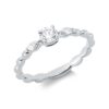 Material: weissgold – Ring Solitaire mit Besatz