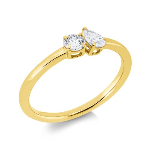 Ring Solitaire mit Besatz