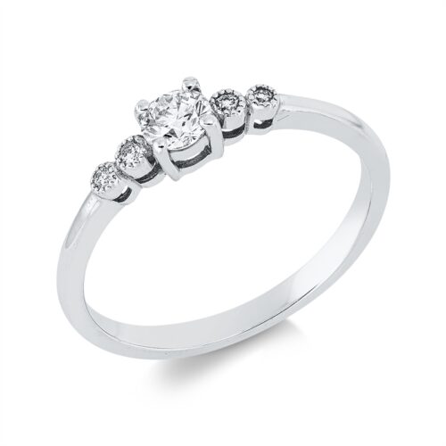 Ring Solitaire mit Besatz