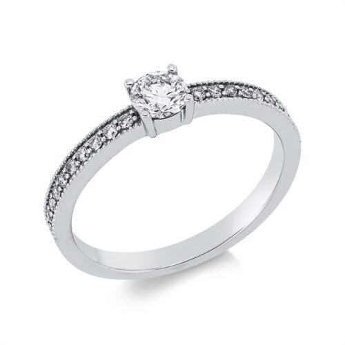 Ring Solitaire mit Besatz