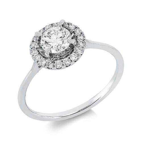 Ring Solitaire mit Besatz