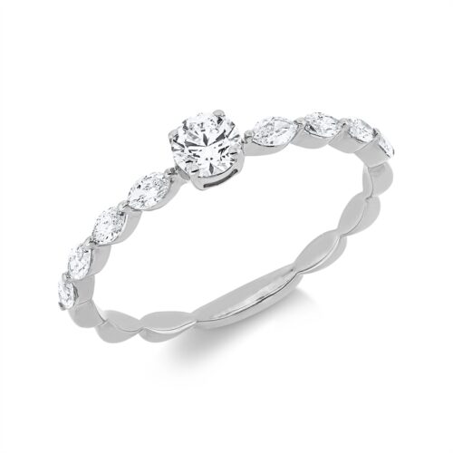 Ring Solitaire mit Besatz