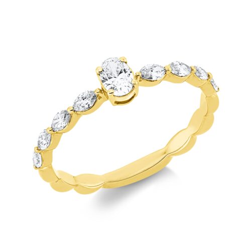 Ring Solitaire mit Besatz