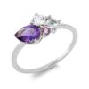 Material: weissgold – Ring Farbstein Fashion