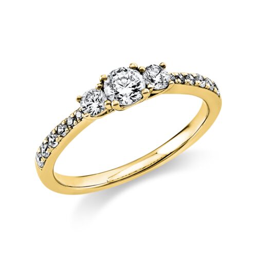 Ring Solitaire mit Besatz