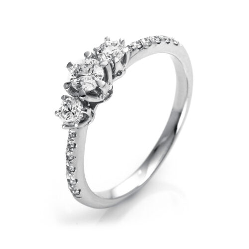 Ring Solitaire mit Besatz