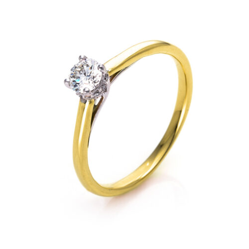 Ring Solitaire mit Besatz