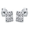 Material: weissgold – Ohrstecker Baguette Illusion