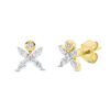 Material: gelbgold-weissgold – Ohrstecker Modern Woman