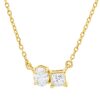 Material: gelbgold – Collier Solitaire mit Besatz