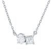 Material: weissgold – Collier Solitaire mit Besatz