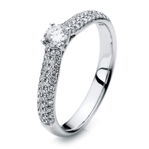 Ring Solitaire mit Besatz