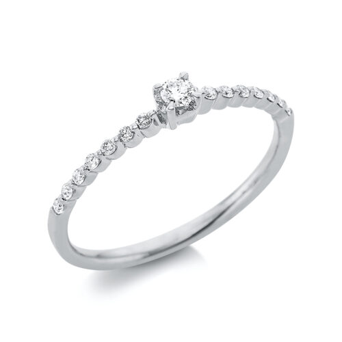 Ring Solitaire mit Besatz