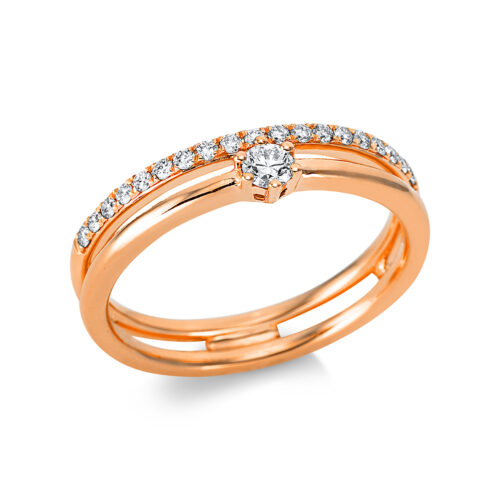 Ring Solitaire mit Besatz