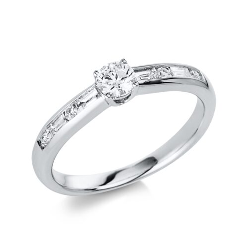 Ring Solitaire mit Besatz