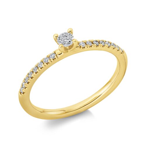 Ring Solitaire mit Besatz