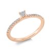 Material: rotgold – Ring Solitaire mit Besatz