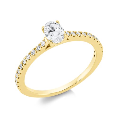 Ring Solitaire mit Besatz