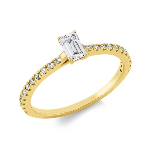 Ring Solitaire mit Besatz